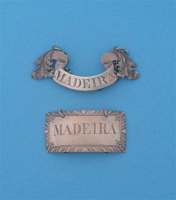 Appraisal: Two 'MADEIRA' labels an early Victorian scroll label with foliate