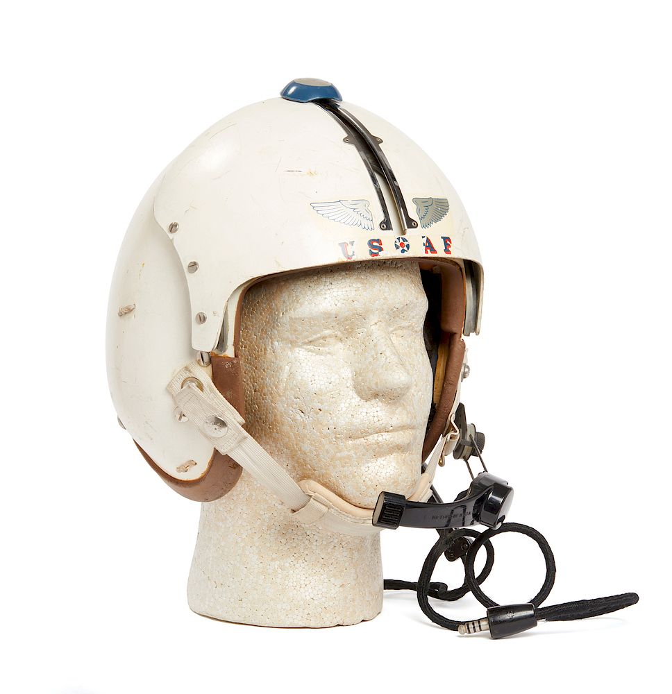 Appraisal: U S Air Force Flight Helmet with External Microphone U