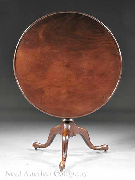 Appraisal: A George III Mahogany Tilt-Top Tea Table early th c