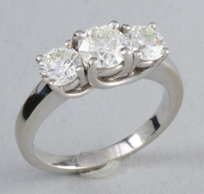 Appraisal: KW and diamond ring with one ct ideal cut diamond