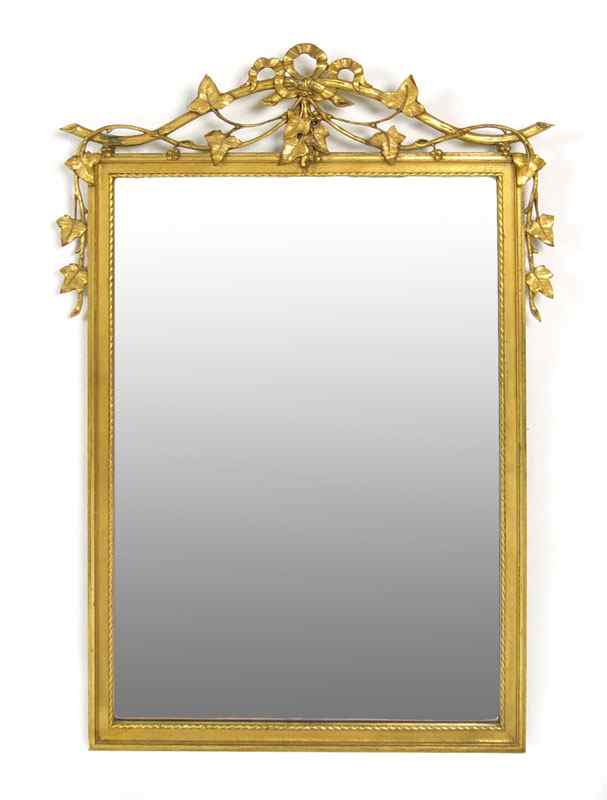 Appraisal: D MILCH SONS LEAF MOTIF GILT MIRROR Approx '' x