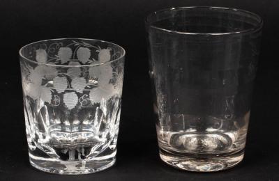 Appraisal: An English Lynn glass tumbler th Century the tapering sides