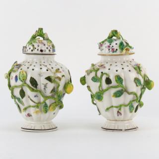 Appraisal: th Century Chelsea Porcelain Applied Flower and Semi Pierced Covered