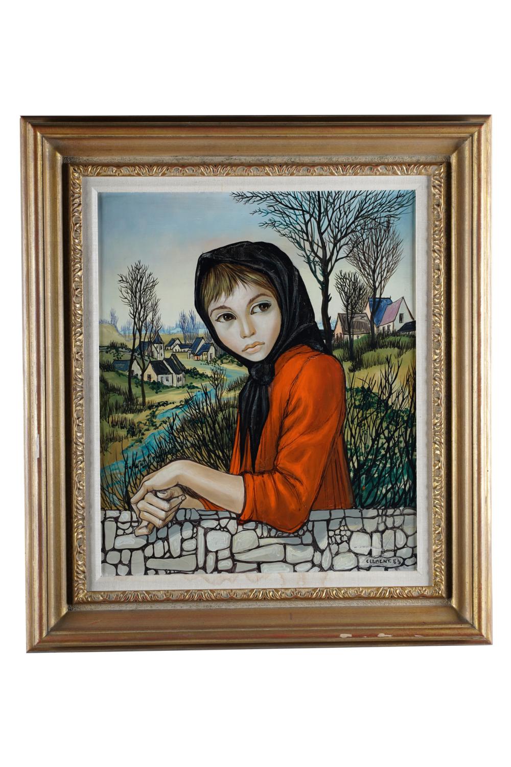 Appraisal: CLEMENT PORTRAIT OF A GIRL circa signed and dated lower