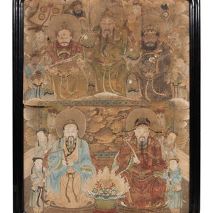 Appraisal: Anonymous Late th-Early th Century Portrait of the Three Taoist