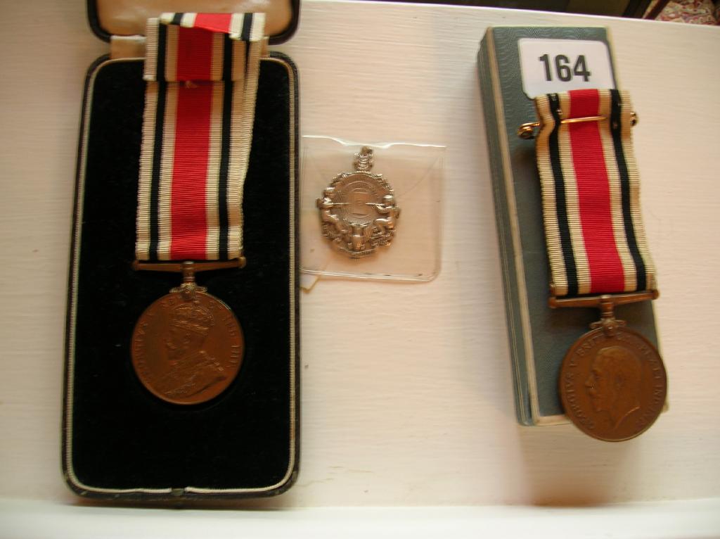 Appraisal: Two George V Special Constabulary Long Service Medals Charles R