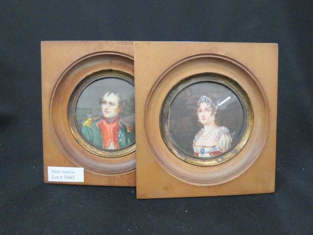 Appraisal: Pair of Napoleon Josephine Portrait Miniatures signed Giolny diameter images