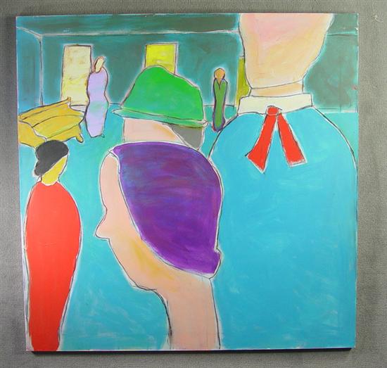 Appraisal: Ted Turner American - Acrylic on canvas Several standing figures