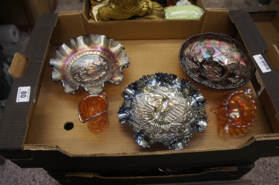 Appraisal: A collection of various carnival glass in different colours