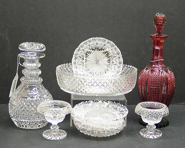 Appraisal: An assembled grouping of cut glass th th century Comprising