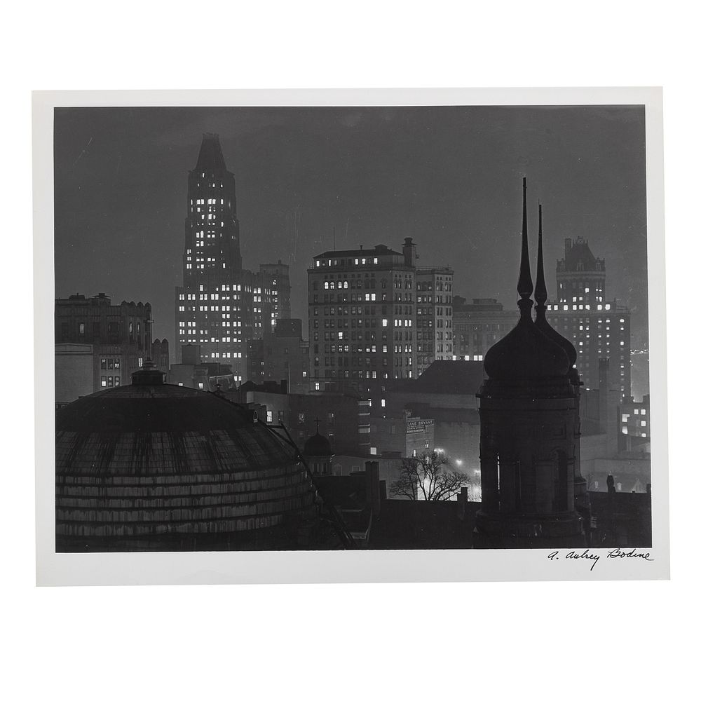 Appraisal: A Aubrey Bodine Cathedral and Skyline Photo American - Gelatin