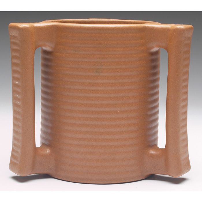 Appraisal: Rare Teco vase designed by W D Gates cylindrical shape