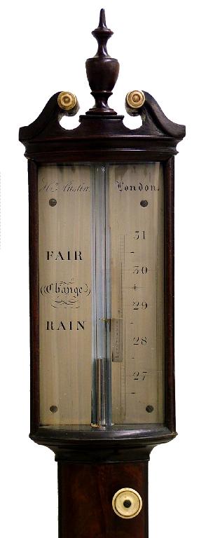 Appraisal: Good mahogany stick barometer the silvered scale signed Henry Austin