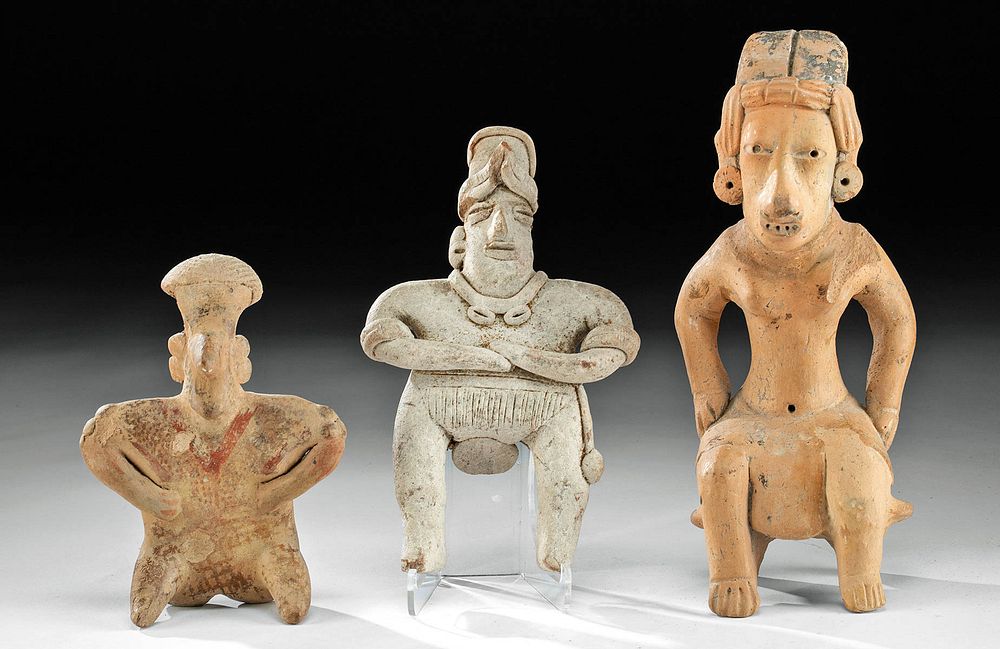 Appraisal: Lot of Huastec Colima Jalisco Pottery Figures w TL Originally