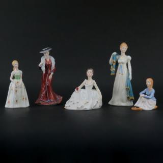 Appraisal: Group of Five Francesca Art China Staffordshire Bone China Figurines