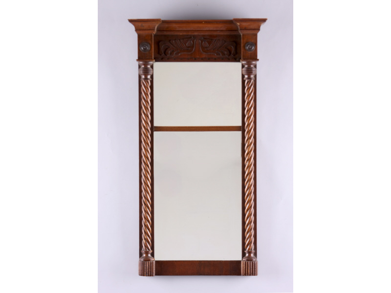 Appraisal: Architectural Wall Mirror American ca mahogany tablet with applied decorative