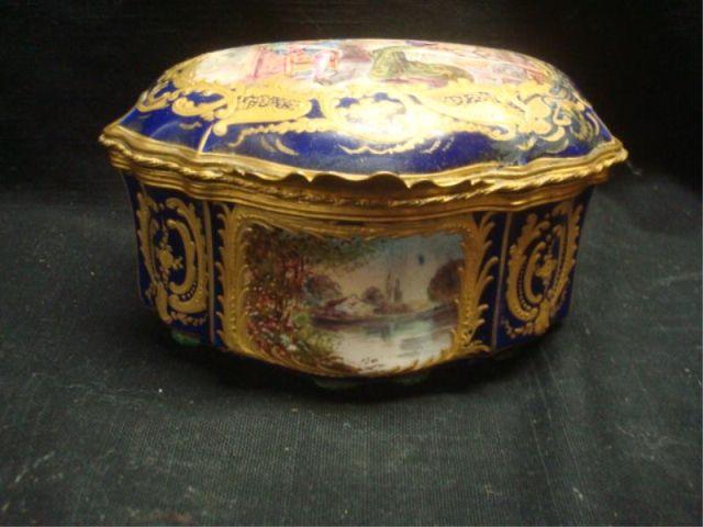 Appraisal: Sevres Blue and Decorated Box From a North Bergen NJ