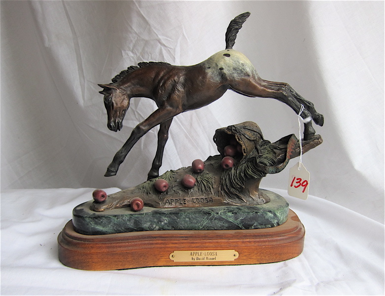 Appraisal: DAVID MANUEL OREGON B ORIGINAL BRONZE EQUESTRIAN SCULPTURE Apple-Loosa artist