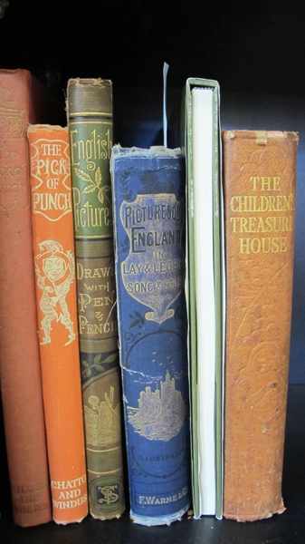 Appraisal: HALF A SHELF OF ASSORTED BOOKS INCLUDING PICTURESQUE ENGLAND PUNCH