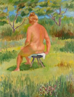 Appraisal: DMITRY KRAPIVNY RUSSIAN - Nude in the Garden oil on