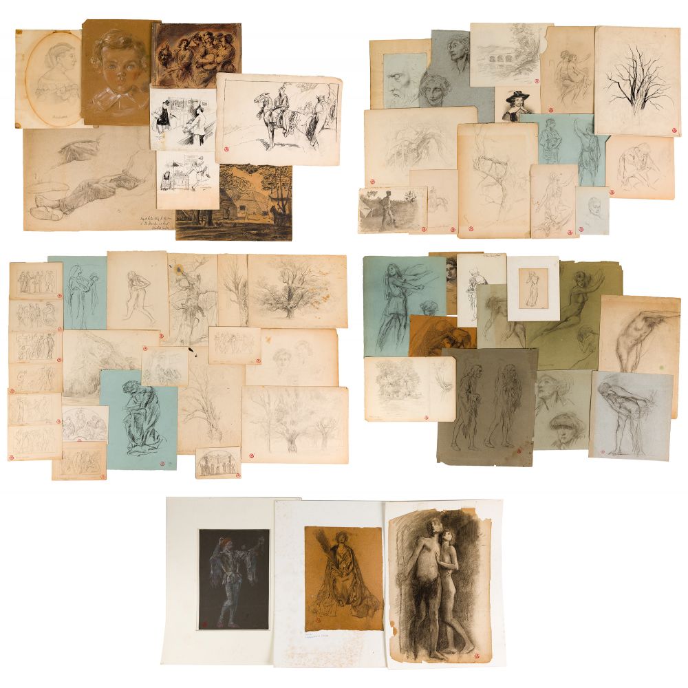 Appraisal: LEE WOODWARD ZIEGLER AMERICAN - DRAWING ASSORTMENTApproximately items each bearing