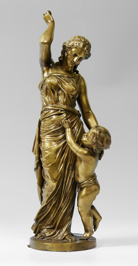 Appraisal: HABERT Alfred-Louis French - Hellenistic Grouping Mother and Child Bronze