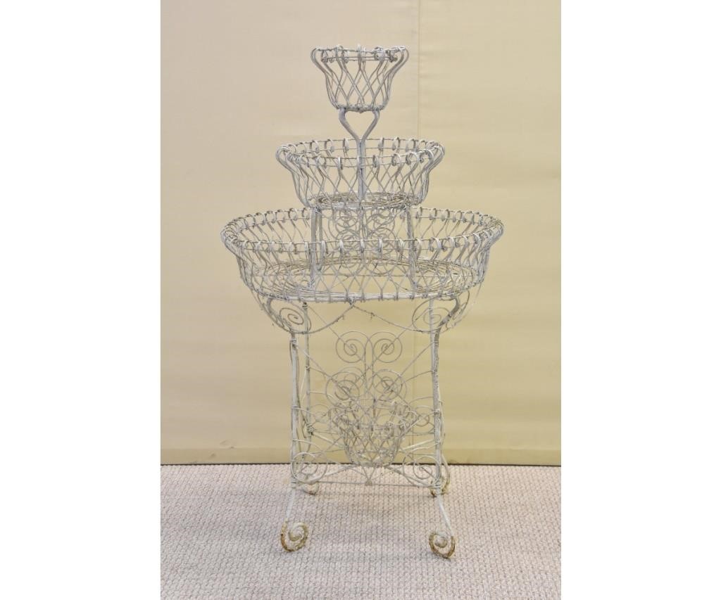 Appraisal: Victorian style wire plant stand h x dia Condition Some