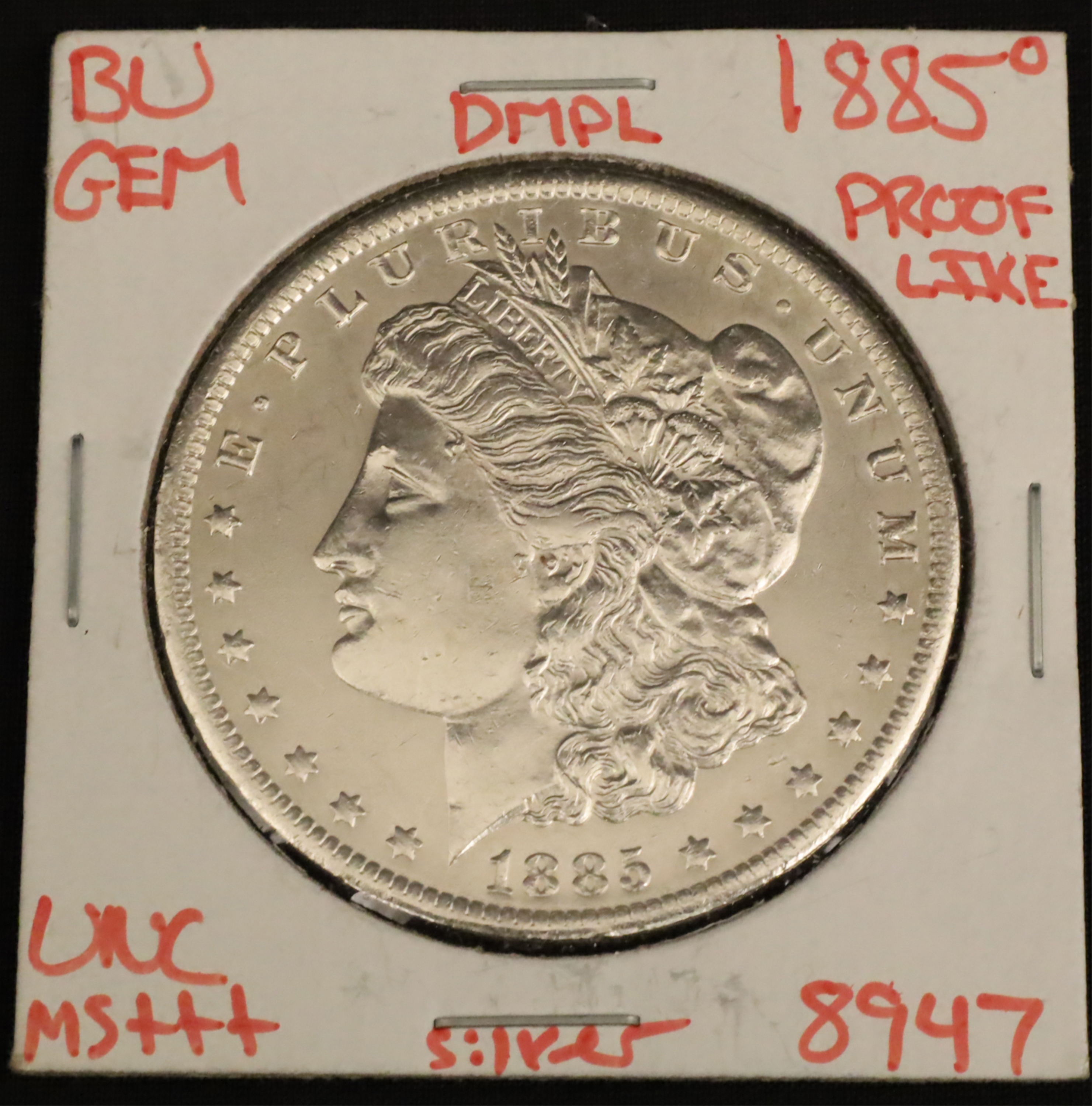 Appraisal: BU MORGAN SILVER DOLLAR O BU Morgan Silver Dollar marked