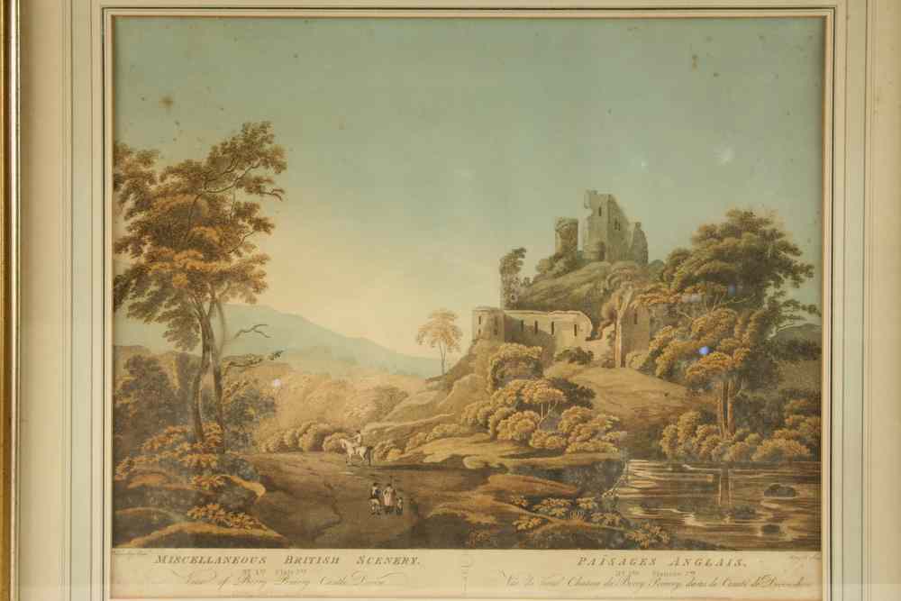 Appraisal: LITHO HANDCOLORED - 'View of Pomery Castle Devon' by Thomas