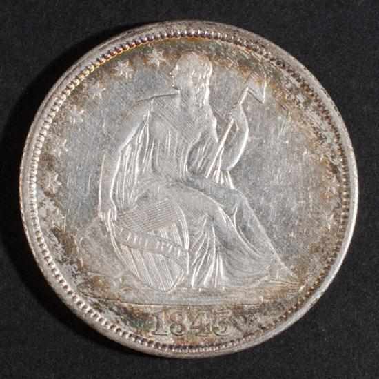 Appraisal: United States seated Liberty type silver half dollar AU- with