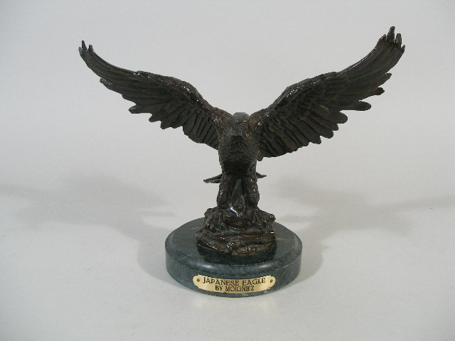 Appraisal: After Jules Moigniez French - Bronze Japanese eagle signed Moigniez