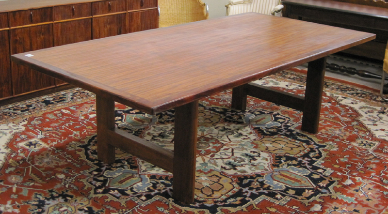 Appraisal: MID-CENTURY MODERN KOA WOOD DINING OR CONFERENCE TABLE American c