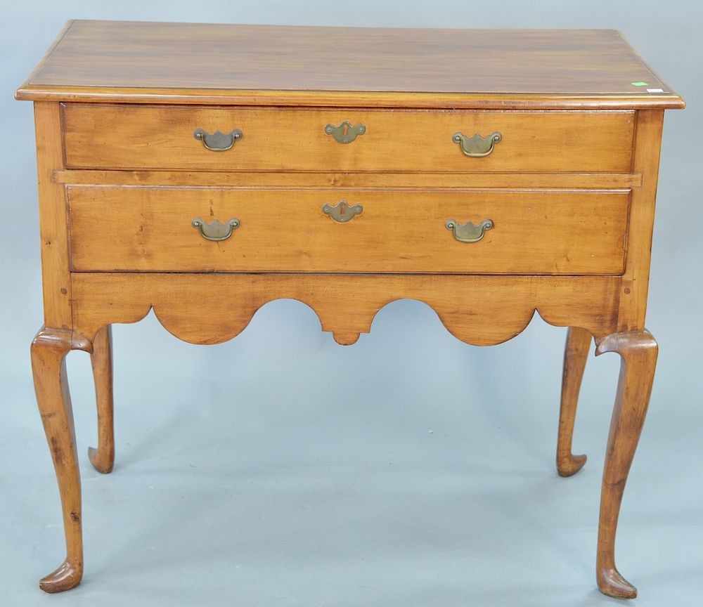 Appraisal: Queen Anne slipper foot cherry highboy base th century ht