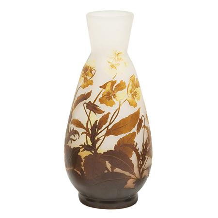 Appraisal: Galle Acid Etched Cameo Glass Vase Estimate -