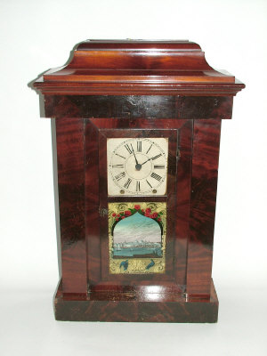 Appraisal: A th century American wooden cased clock chiming on a