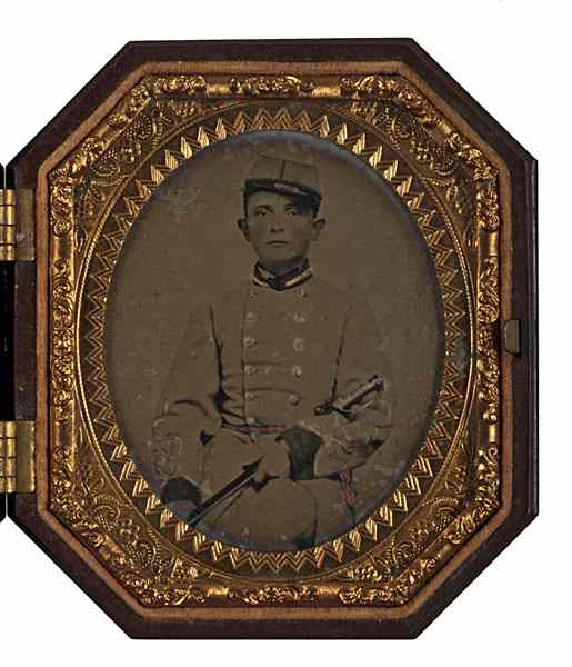 Appraisal: Confederate Lieutenant Samuel Rice th Virginia Infantry Sixth Plate Ambrotype