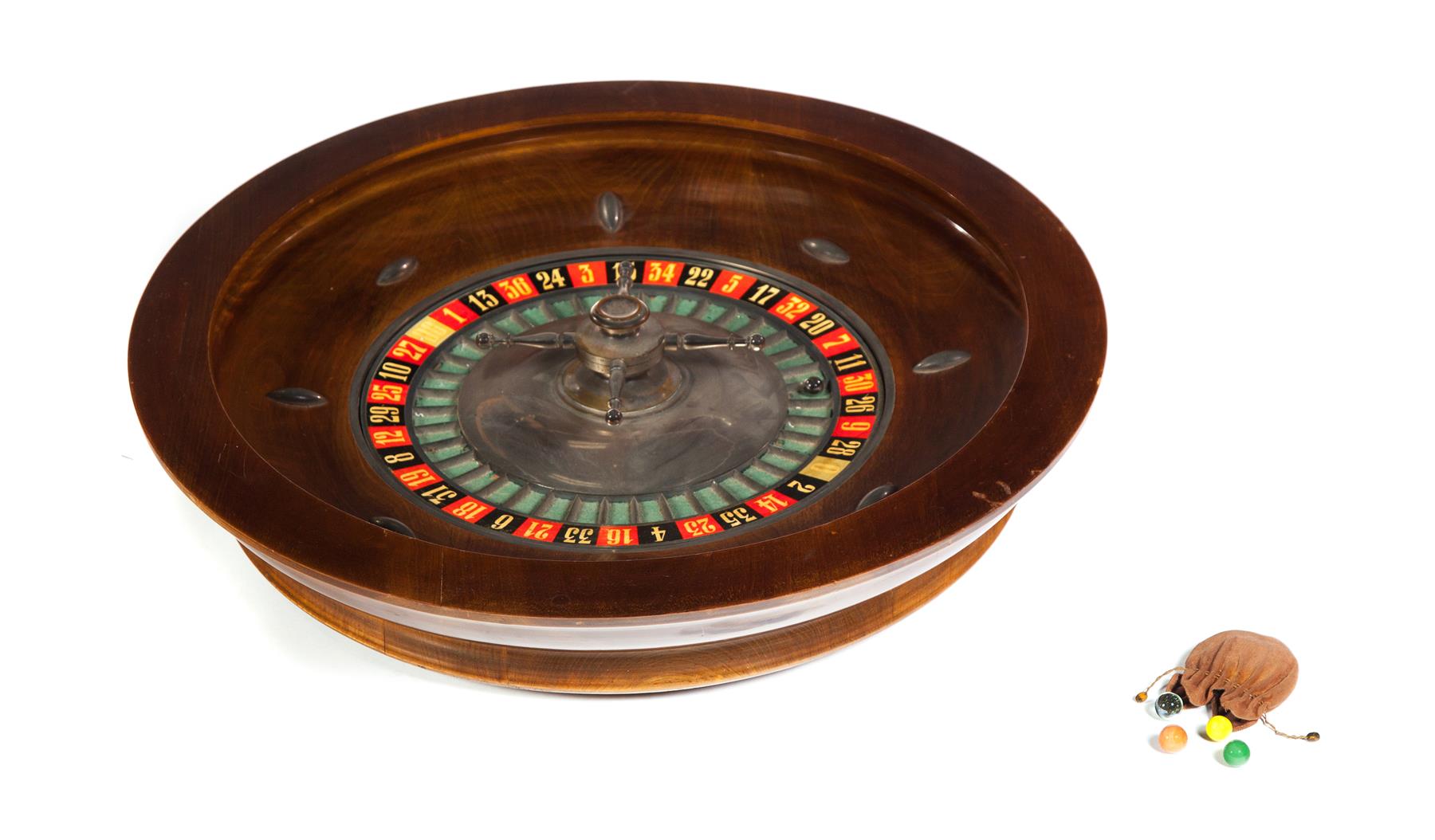 Appraisal: AMERICAN ROULETTE WHEEL Second half- th century Wooden base d