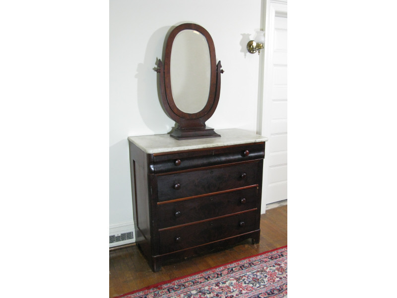 Appraisal: American Marble Top Dresser mid th c mahogany and mahogany