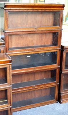 Appraisal: A Globe Wernicke five-section bookcase cm wide