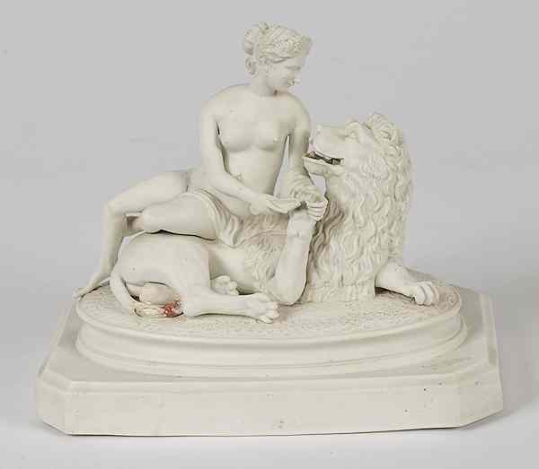 Appraisal: Parian Figurine of Una and the Lion Continental a parian