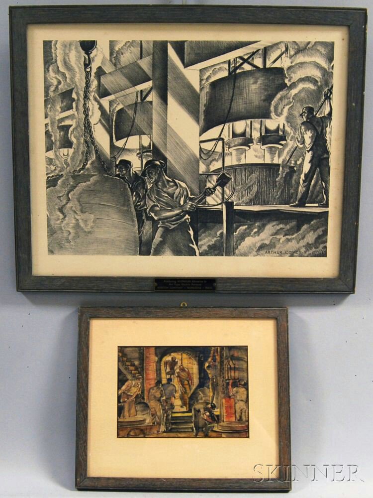 Appraisal: Attributed to Arthur Sinclair Covey American - Two Framed Works