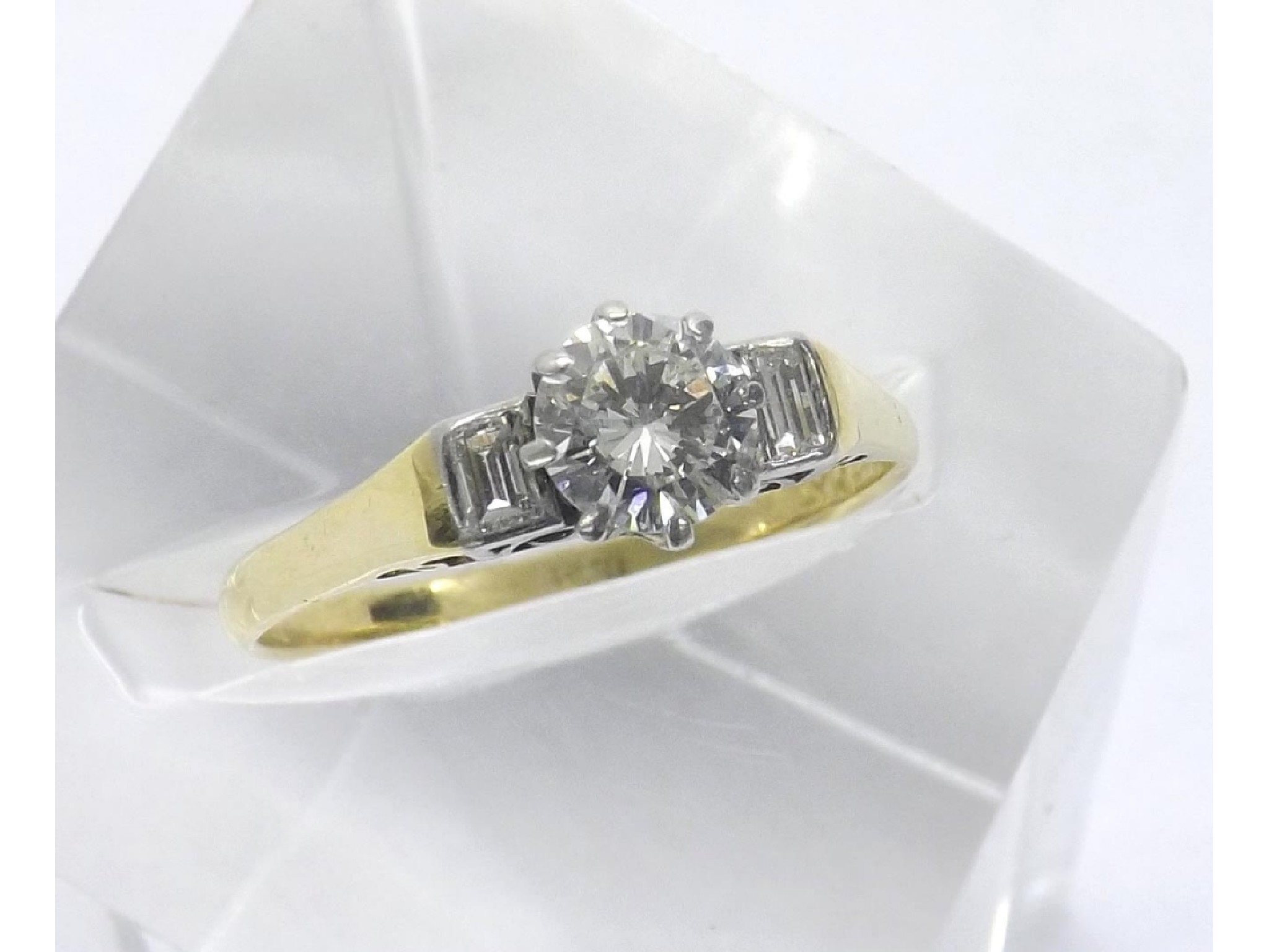 Appraisal: - -a ct and platinum solitaire round brilliant-cut diamond ring