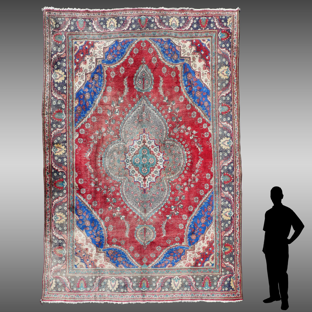 Appraisal: SEMI ANTIQUE PERSIAN TABRIZ HAND KNOTTED WOOL RUG ' ''