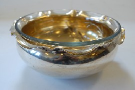 Appraisal: ART NOUVEAU GERMAN SILVER GILT BOWL WITH GLASS INSERT CIRCA