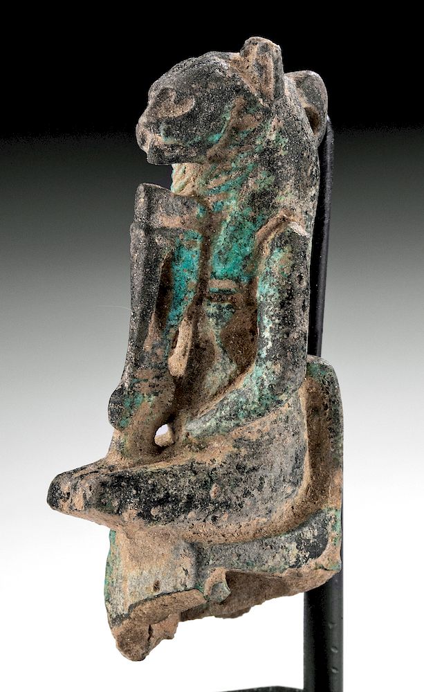 Appraisal: Egyptian Glazed Faience Sekhmet Amulet ex-Mitry Egypt Late Dynastic Period