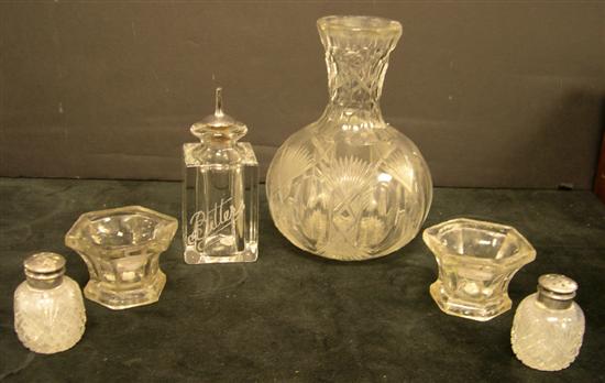 Appraisal: Pair of early hexagonal colorless glass master salts one cracked