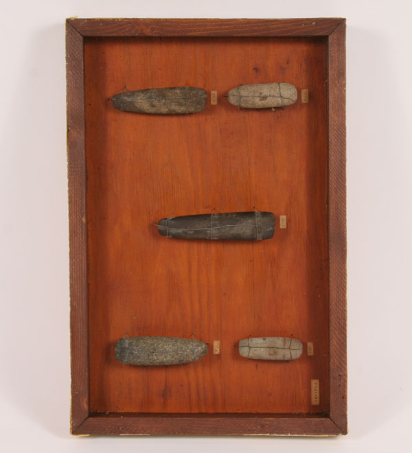 Appraisal: Frame of wire mounted chisel celts from various marked states