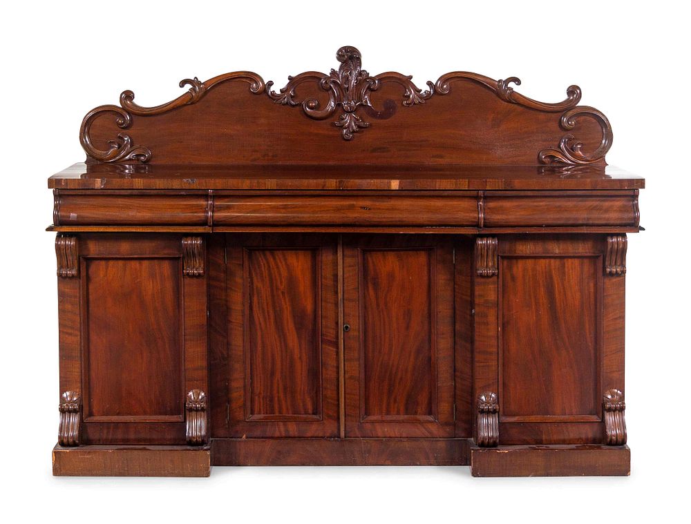 Appraisal: A Classical Mahogany Serving Cabinet A Classical Mahogany Serving Cabinet