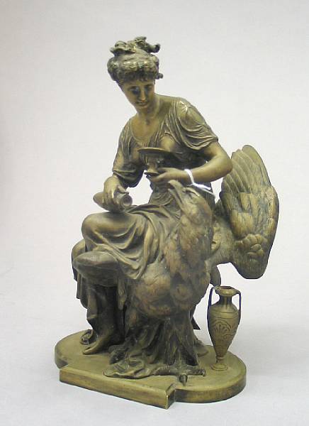 Appraisal: A French bronze figural group Jupiter and Hebe second half