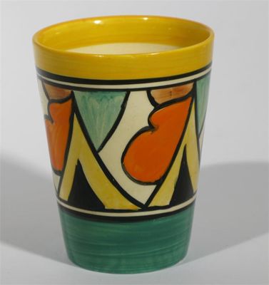 Appraisal: Double V' a Clarice Cliff Fantasque Bizarre beaker painted in